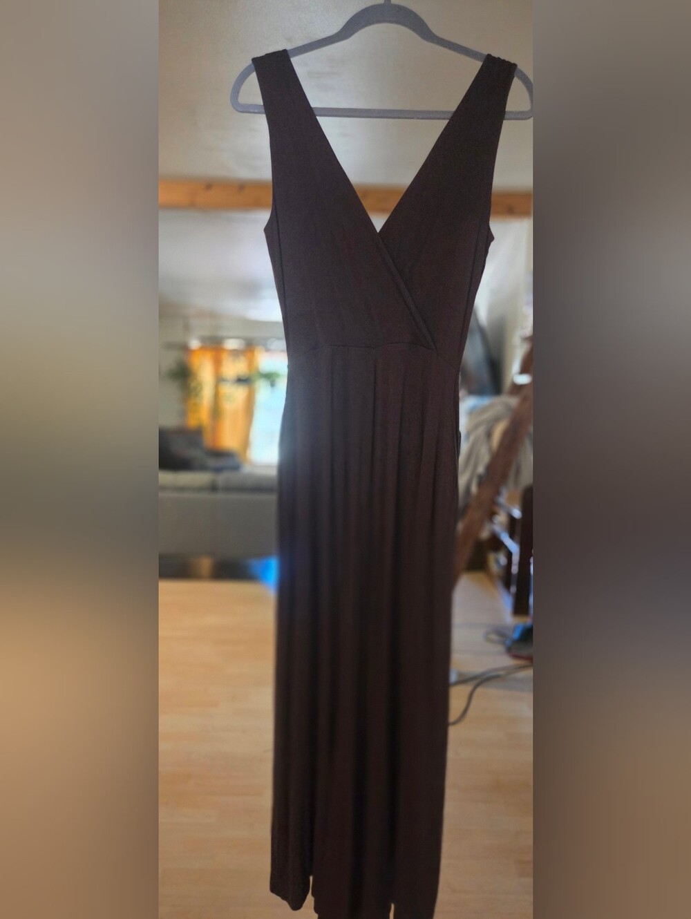 Zenana Outfitters Brown Wrap-Style One Piece Pant Romper W/ POCKETS!